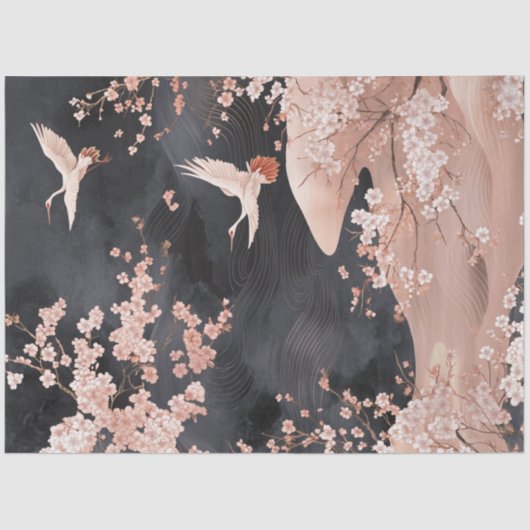 Papier Mousseline Découpage Fleurs de cerisiers d'Arts numériques ja (Recto)