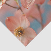 Papier Mousseline Découpage Fleurs de Dogwood de Pêche Delicate (Détail)