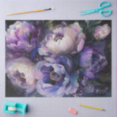 Papier Mousseline Découpage Fleurs de pivoine violet rose vif (Artisanat)