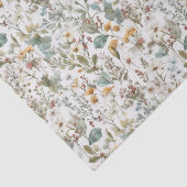 Papier Mousseline Découpage Fleurs Pressées Floral Aquarelle (Détail)