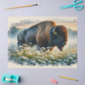 Papier Mousseline Découpage Fleurs sauvages blancs de bison d'aquare (Artisanat)