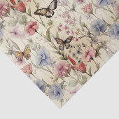 Papier Mousseline Découpage Fleurs sauvages et papillons de bois (Détail)