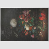 Papier Mousseline Découpage Floral Antique & Script Français (Recto)