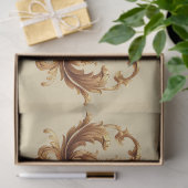 Papier Mousseline Découpage Floral Baroque Or Extra Grande (Cadeau)