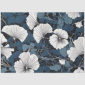 Papier Mousseline Découpage Floral bleu moderne (Recto)