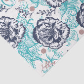 Papier Mousseline Découpage floral blues (Détail)