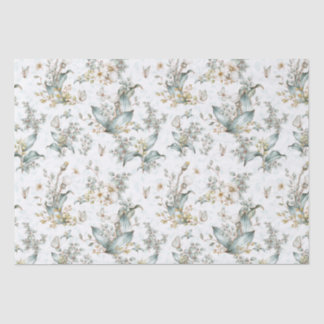 Papier Mousseline Découpage floral botanique bohème vintage avec pap