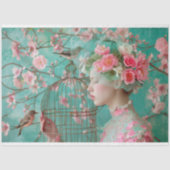 Papier Mousseline Découpage floral Casquette unique Birdcage (Recto)