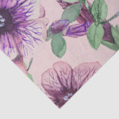 Papier Mousseline Découpage floral de pivoine d'aquarelle violette (Détail)