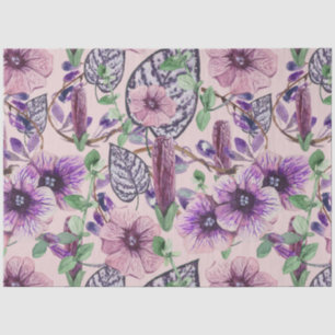 Papier Mousseline Découpage floral de pivoine d'aquarelle violette