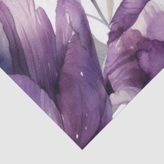Papier Mousseline Découpage floral de pivoine d'aquarelle violette (Détail)