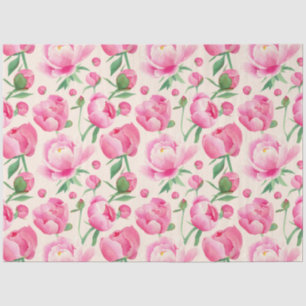 Papier Mousseline Découpage floral de pivoine rose