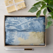 Papier Mousseline Découpage Floral Design Français bleu jaune Palett (Cadeau)