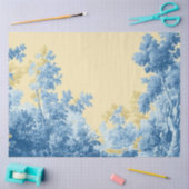 Papier Mousseline Découpage Floral Design Français bleu jaune Palett (Artisanat)