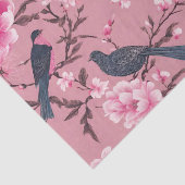 Papier Mousseline Découpage floral d'oiseau rose (Détail)
