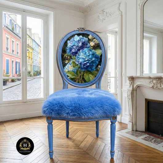 Papier Mousseline Découpage Floral Hydrangea Bleu