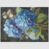 Papier Mousseline Découpage Floral Hydrangea Bleu (Recto)