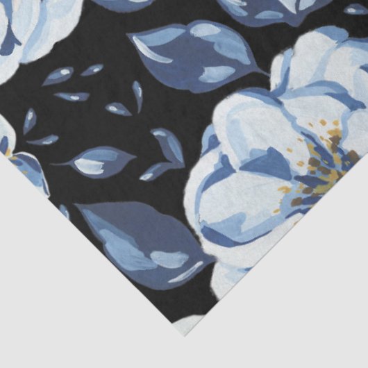 Papier Mousseline Découpage floral marine (Détail)