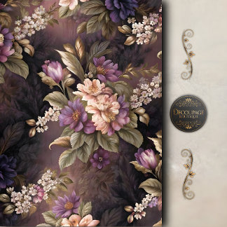 Papier Mousseline Découpage floral pour romantique violet