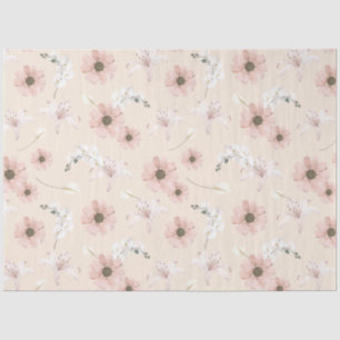Papier Mousseline Découpage floral rose Aquarelle pivoine