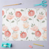 Papier Mousseline Découpage floral rose Aquarelle pivoine (Artisanat)