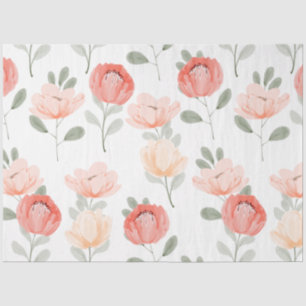 Papier Mousseline Découpage floral rose Aquarelle pivoine