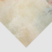 Papier Mousseline Découpage Floral Tan Vermillion bleu pâle jaune | (Détail)