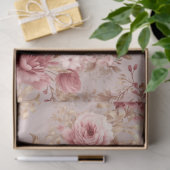 Papier Mousseline Découpage floral vintage Blush (Cadeau)