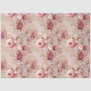 Papier Mousseline Découpage floral vintage Blush