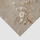 Papier Mousseline Découpage florale blanc et golf Enveloppement de t (Détail)