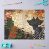 Papier Mousseline Découpage florale de chats d'Halloween (Artisanat)