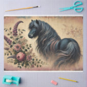 Papier Mousseline Découpage florale de Shetland Pony (Artisanat)