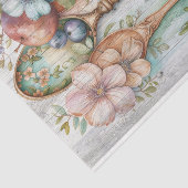 PAPIER MOUSSELINE DÉCOUPAGE FLORALE DES POUTRES EN BOIS (Détail)