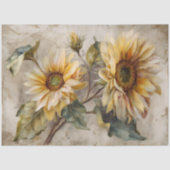 Papier Mousseline DÉCOUPAGE FLORALE DES SOUCHES vintages (Recto)