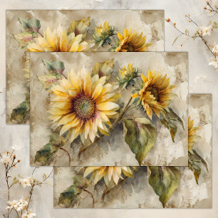 Papier Mousseline DÉCOUPAGE FLORALE DES SOUCHES vintages
