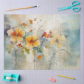 PAPIER MOUSSELINE DÉCOUPAGE FLORALE DOUX (Artisanat)