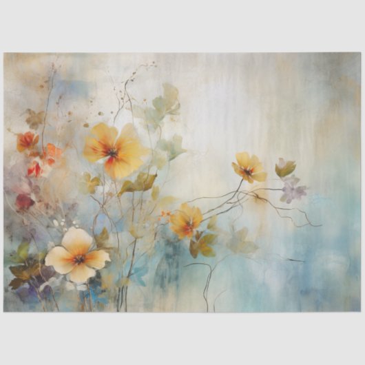 PAPIER MOUSSELINE DÉCOUPAGE FLORALE DOUX (Recto)