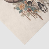 Papier Mousseline Découpage florale du crâne de Boho occidental (Détail)