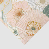 Papier Mousseline Découpage florale en fleurs dorées (Détail)