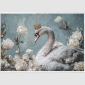 Papier Mousseline Découpage florale Gracial Swan Gold Crown (Recto)