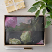 Papier Mousseline Découpage florale Hollyhock rouge et blanc (Cadeau)