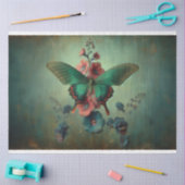 Papier Mousseline Découpage florale papillon (Artisanat)