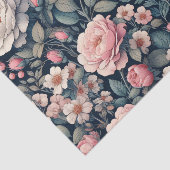 Papier Mousseline Découpage florale rose et blanc (Détail)