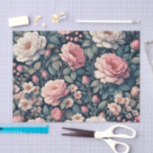 Papier Mousseline Découpage florale rose et blanc (Artisanat)