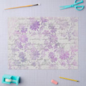 Papier Mousseline Découpage Florale Vintage de lavande (Artisanat)