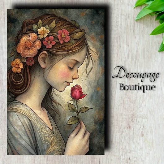 Papier Mousseline Découpage Flora's Whisper