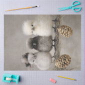 Papier Mousseline Découpage Fluffy Chicks sur une branche (Artisanat)