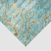 Papier Mousseline Découpage Fond Faux Texturé Sarcelle Or (Détail)
