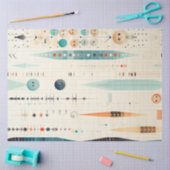Papier Mousseline Découpage Formes Abstraites Motifs bleu orange (Artisanat)