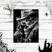 Papier Mousseline Découpage Fumer Squelette gothique Cowboy Gunsling